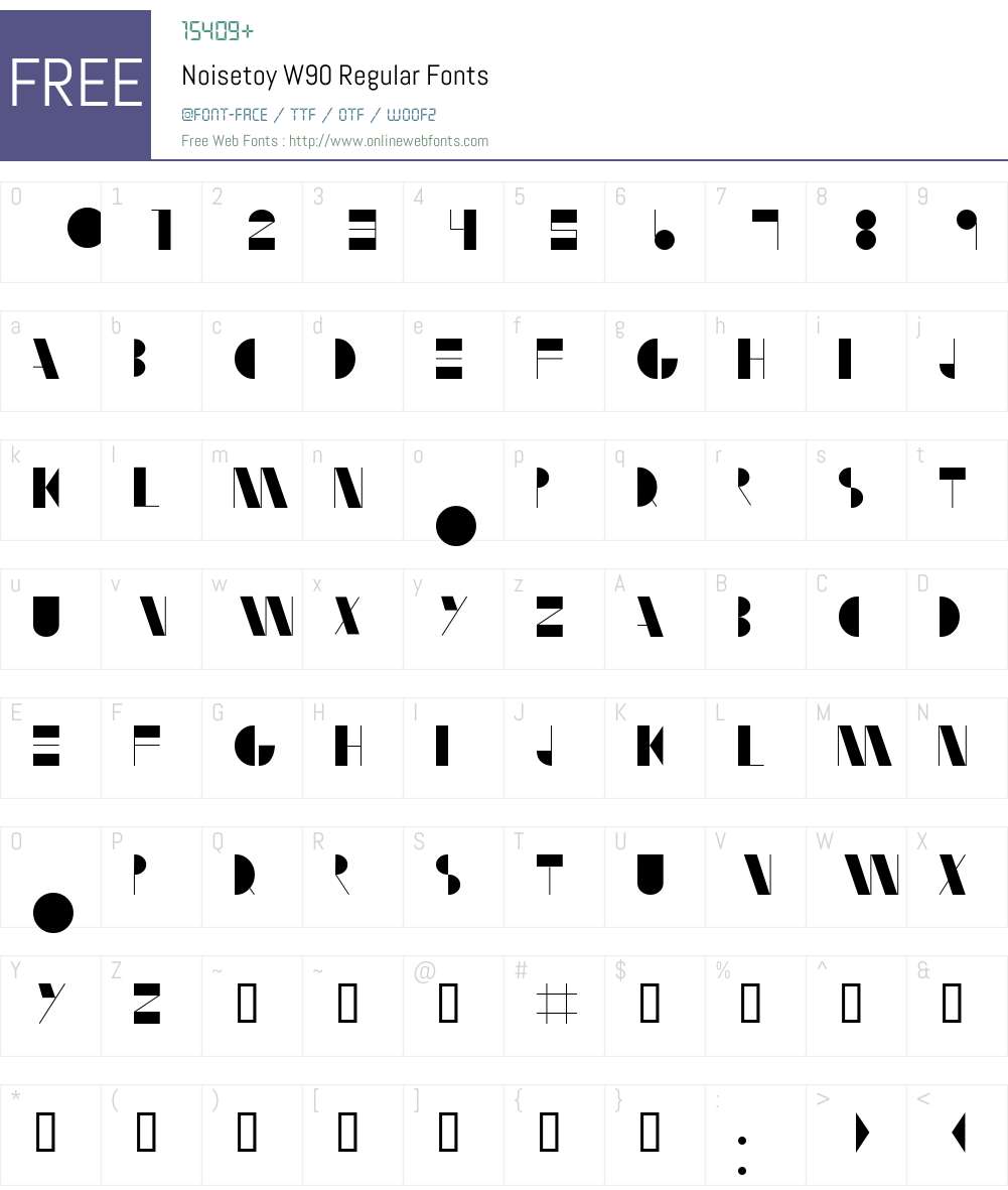 NoisetoyW90-Regular Font Screenshots
