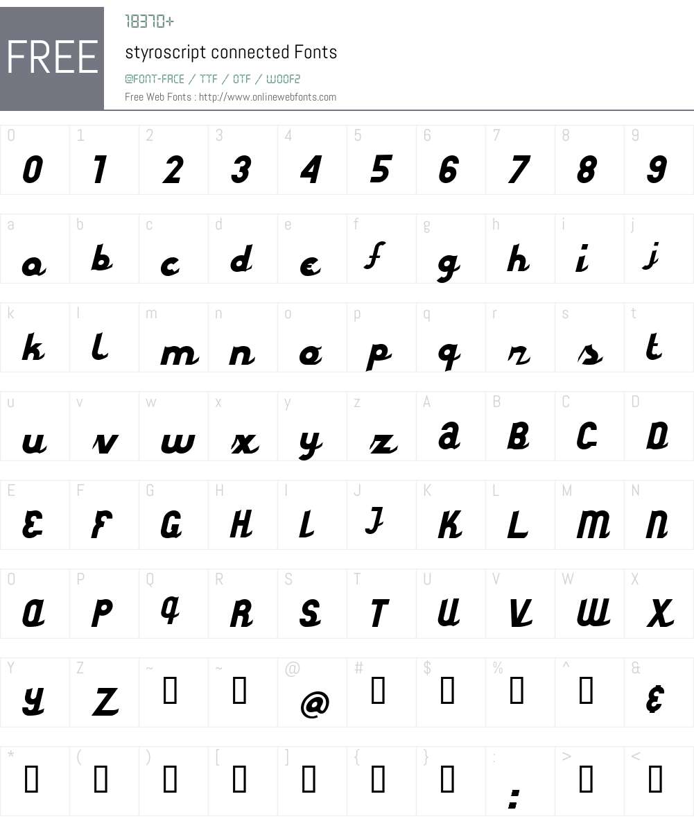 styroscript Font Screenshots