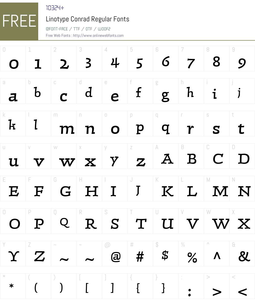 LTConrad Font Screenshots