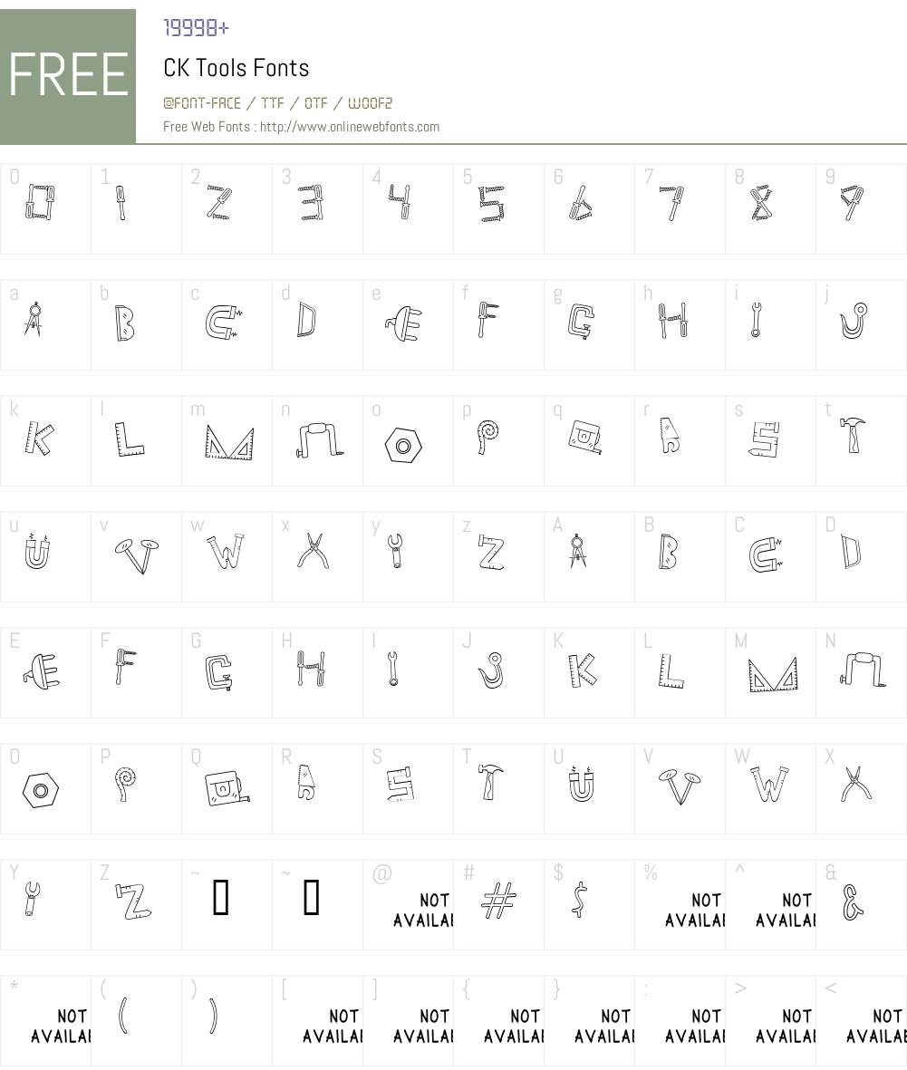 CK Tools Font Screenshots