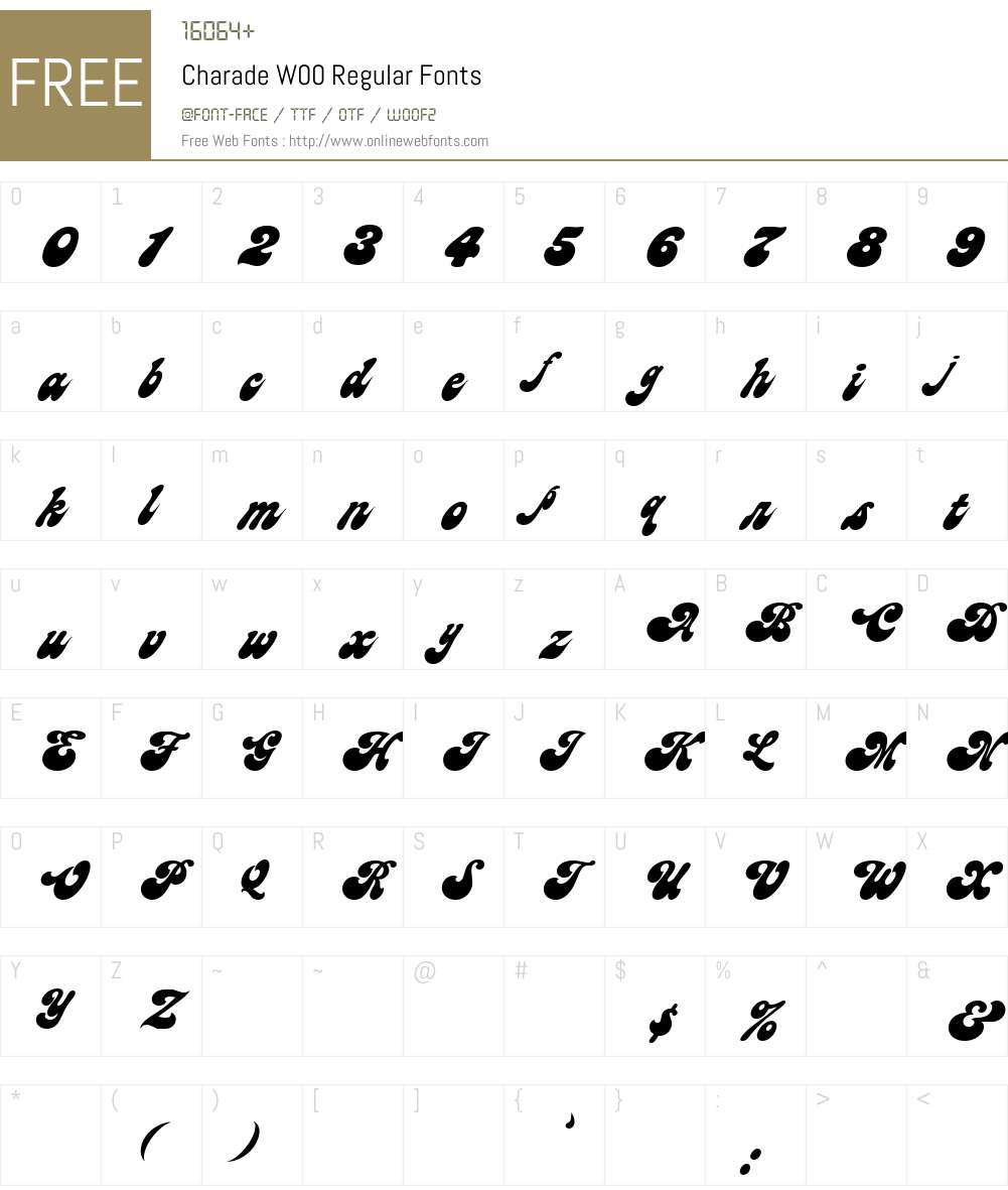 CharadeW00-Regular Font Screenshots