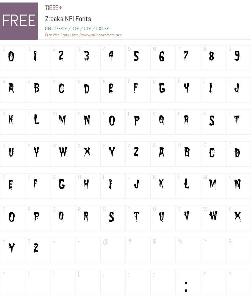Zreaks NFI Font Screenshots