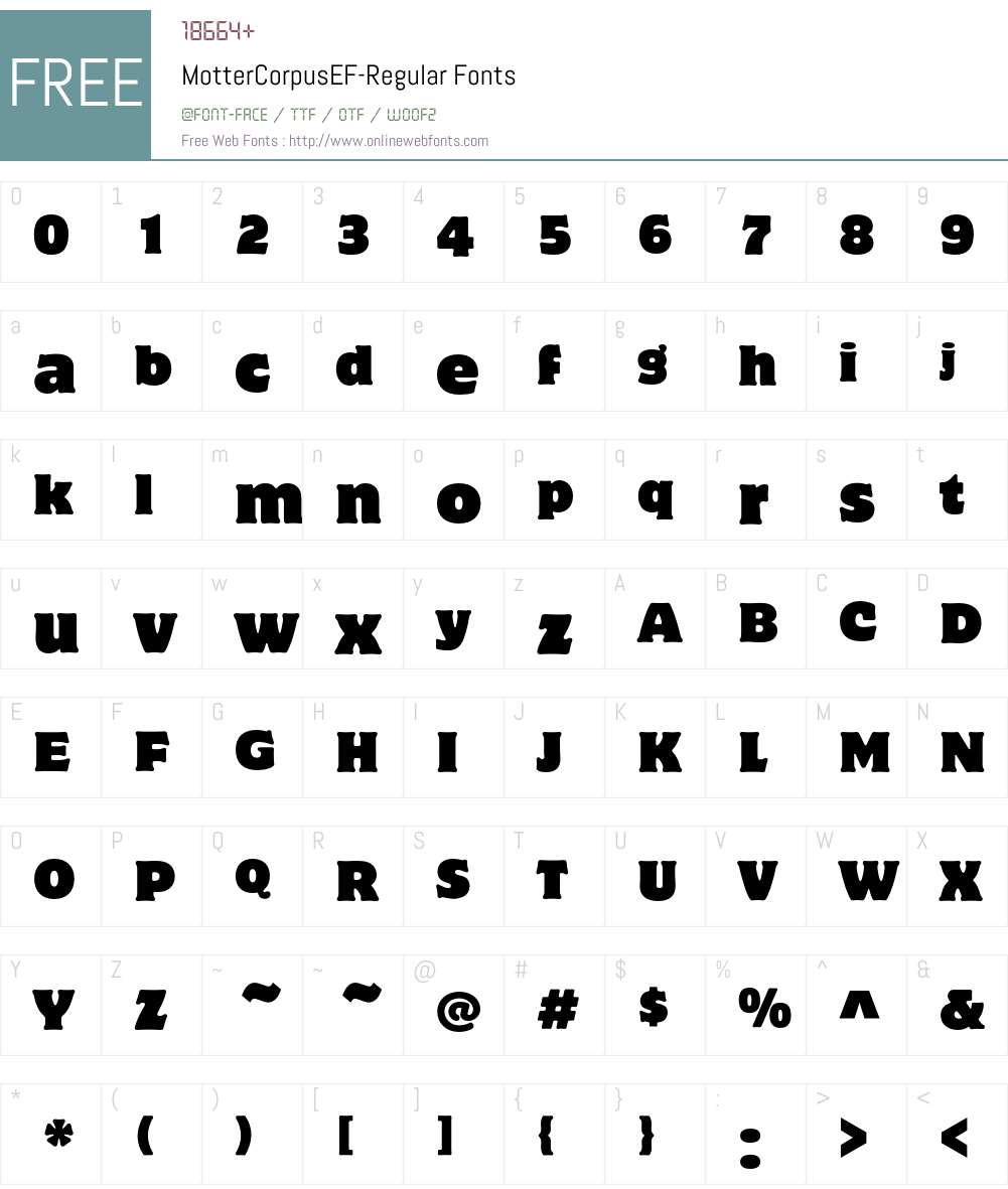 MotterCorpusEF Font Screenshots