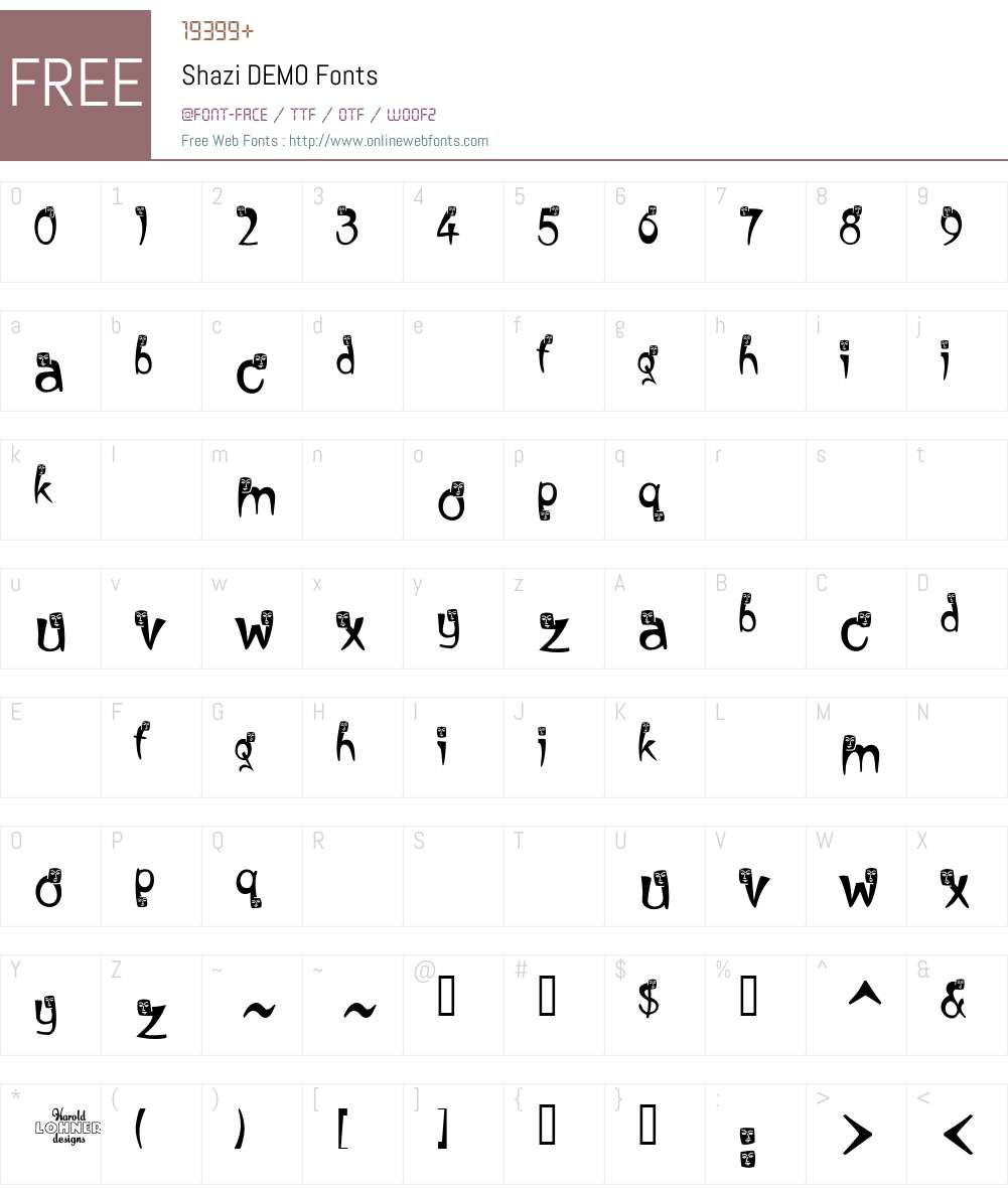 Shazi Font Screenshots
