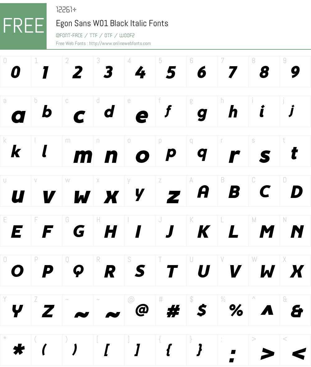 EgonSansW01-BlackItalic Font Screenshots