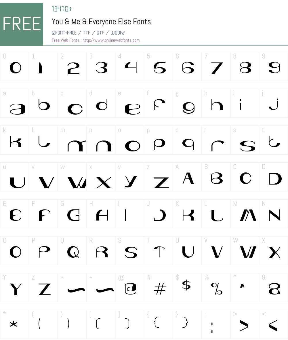 You & Me & Everyone Else Font Screenshots