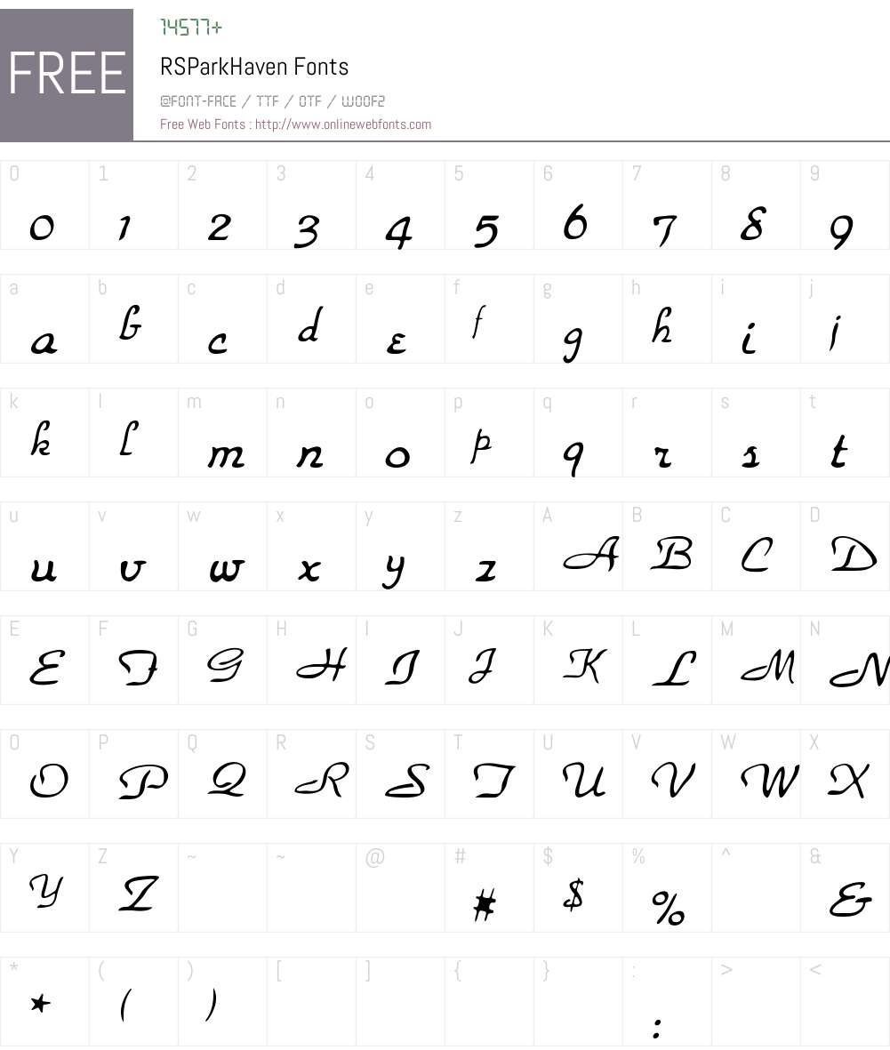 RSParkHaven Font Screenshots