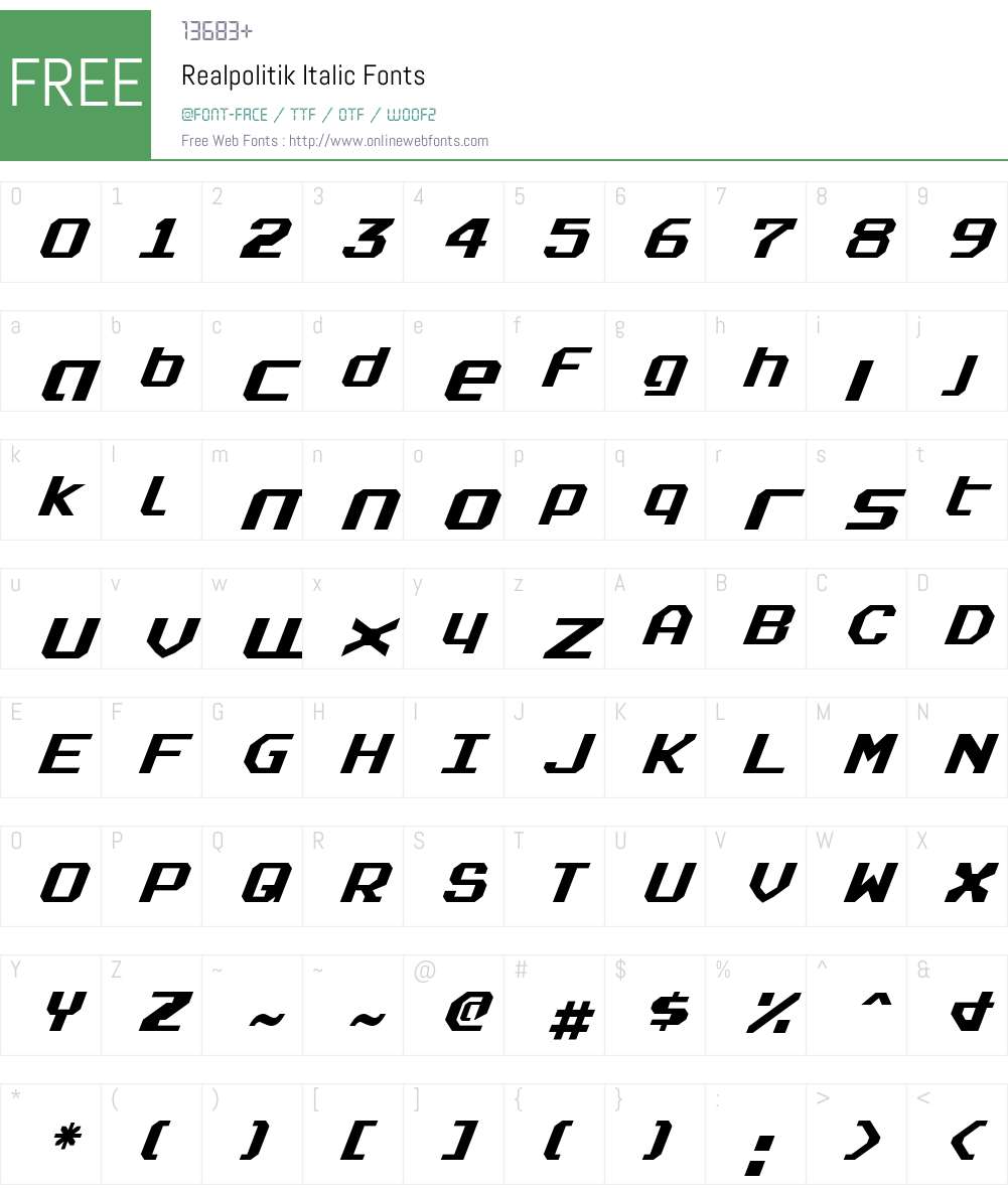 Realpolitik Italic Font Screenshots