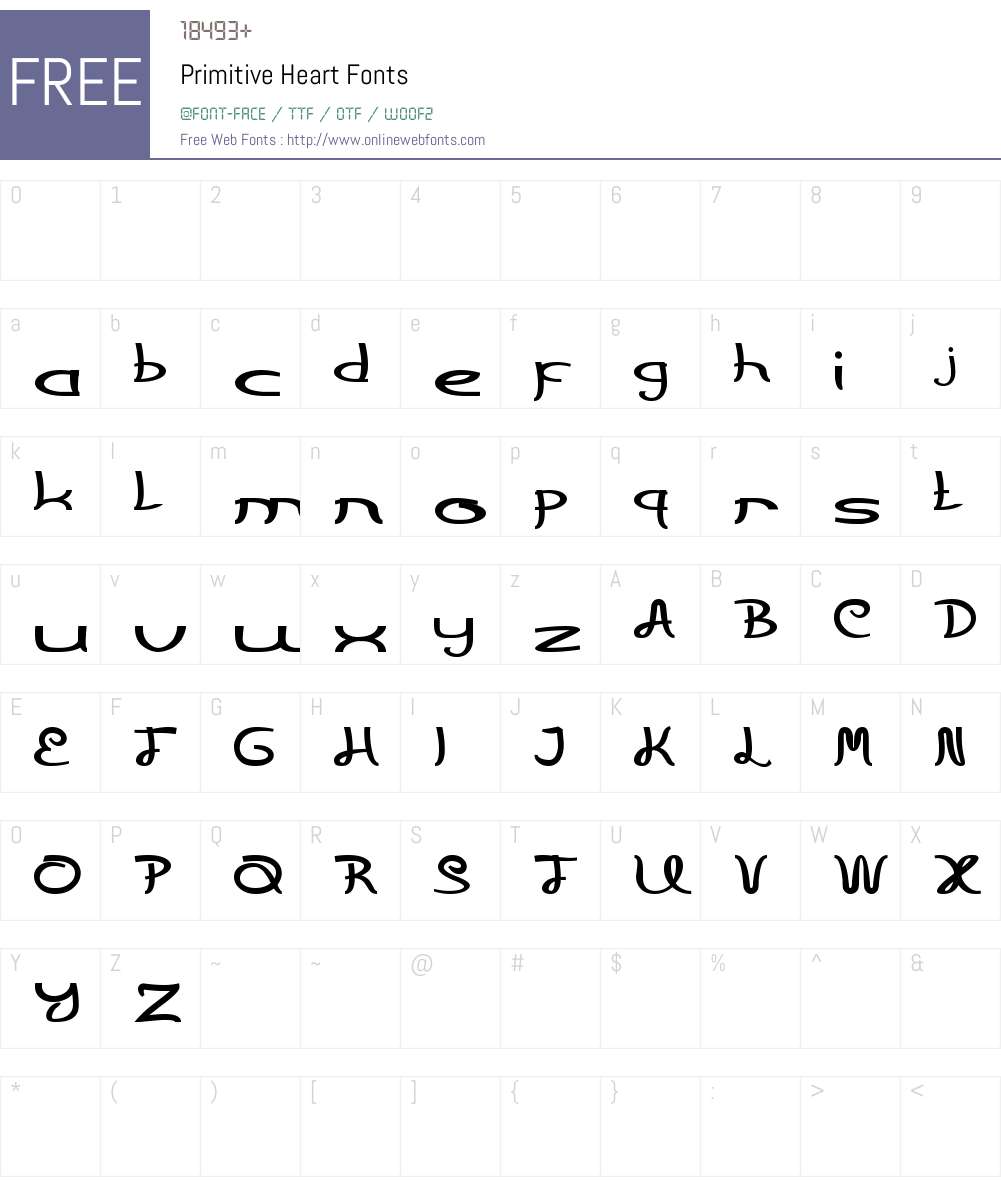 Primitive Heart Font Screenshots