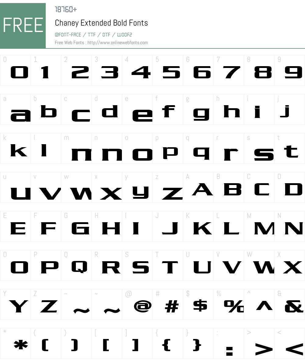Chaney Extended Font Screenshots