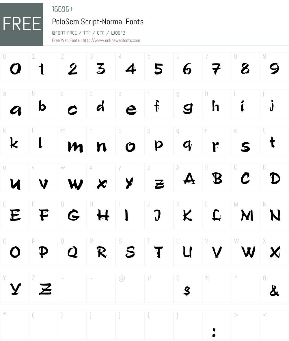 PoloSemiScript-Normal Font Screenshots