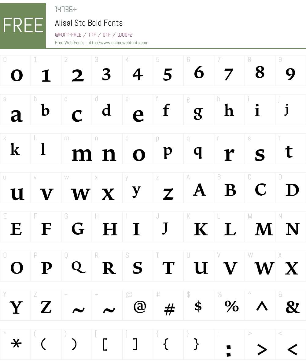 Alisal Std Font Screenshots