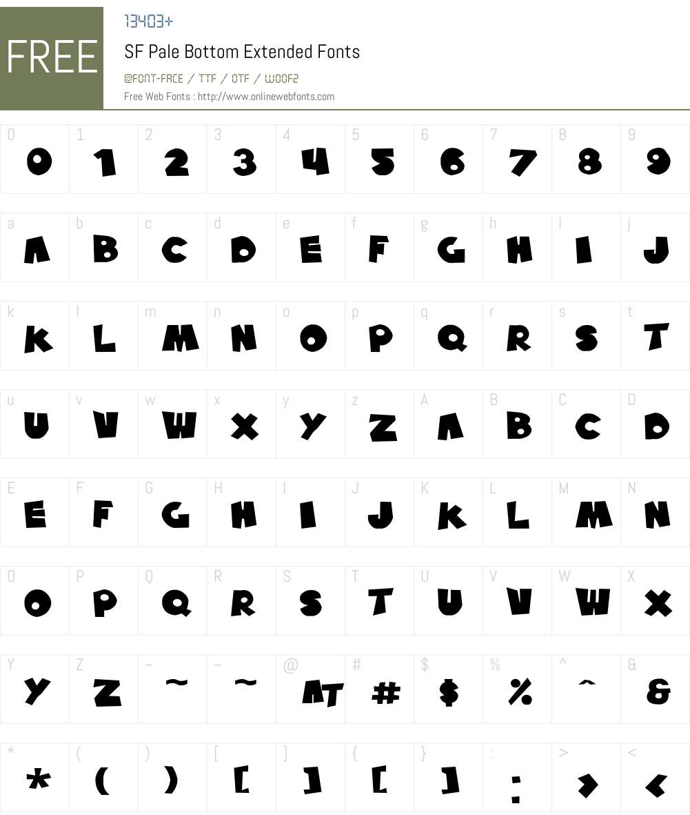 SF Pale Bottom Extended Font Screenshots