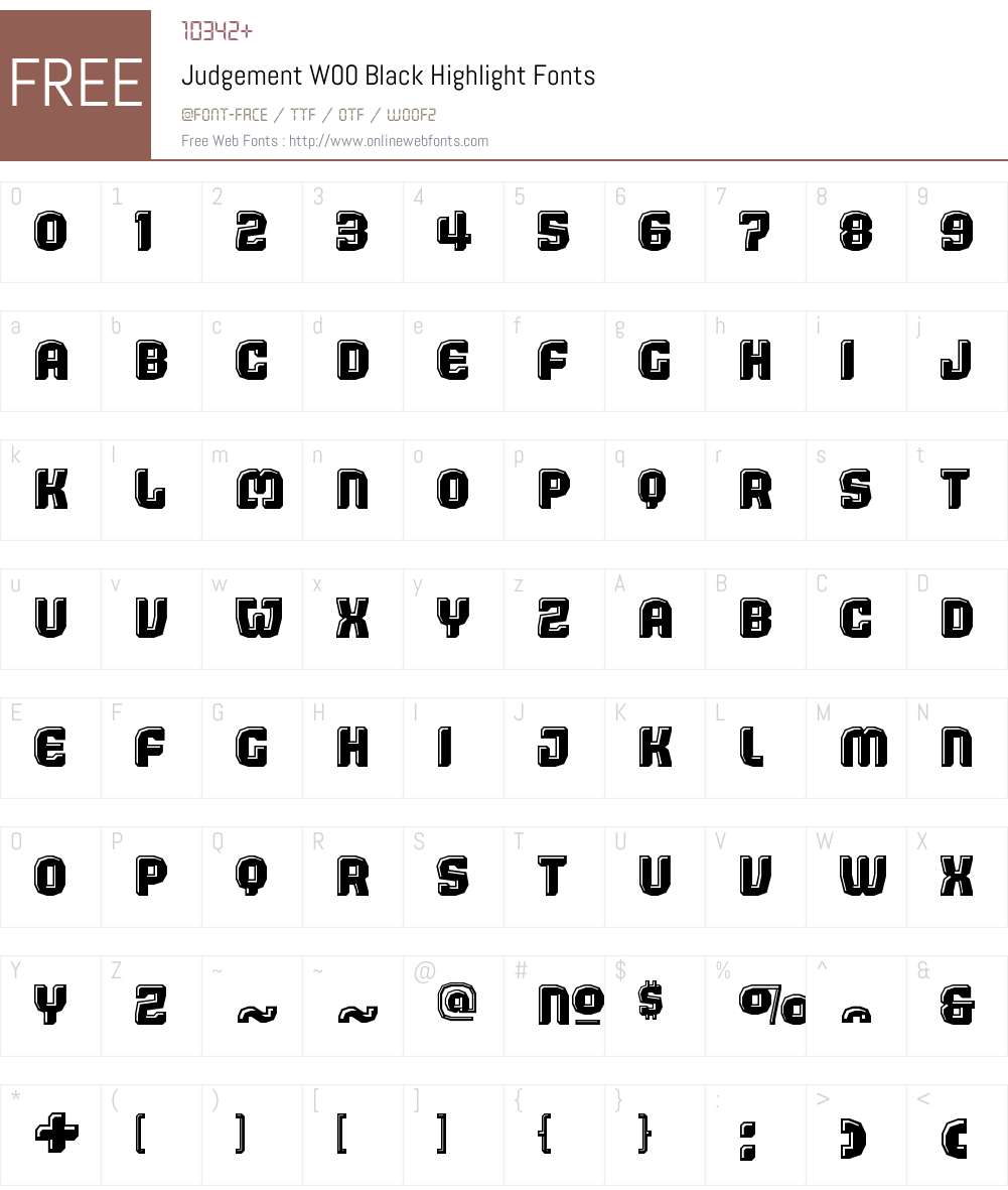 JudgementW00-BlackHighlight Font Screenshots