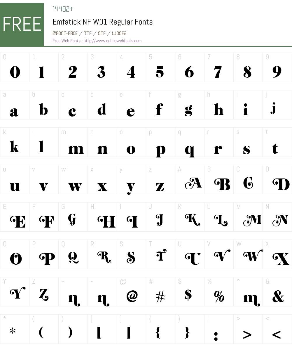 EmfatickNFW01-Regular Font Screenshots