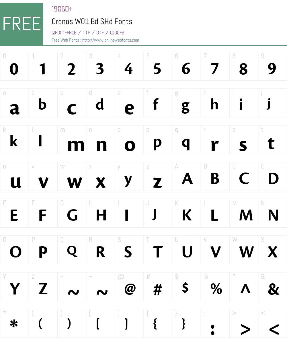 CronosW01-BdSHd Font Screenshots