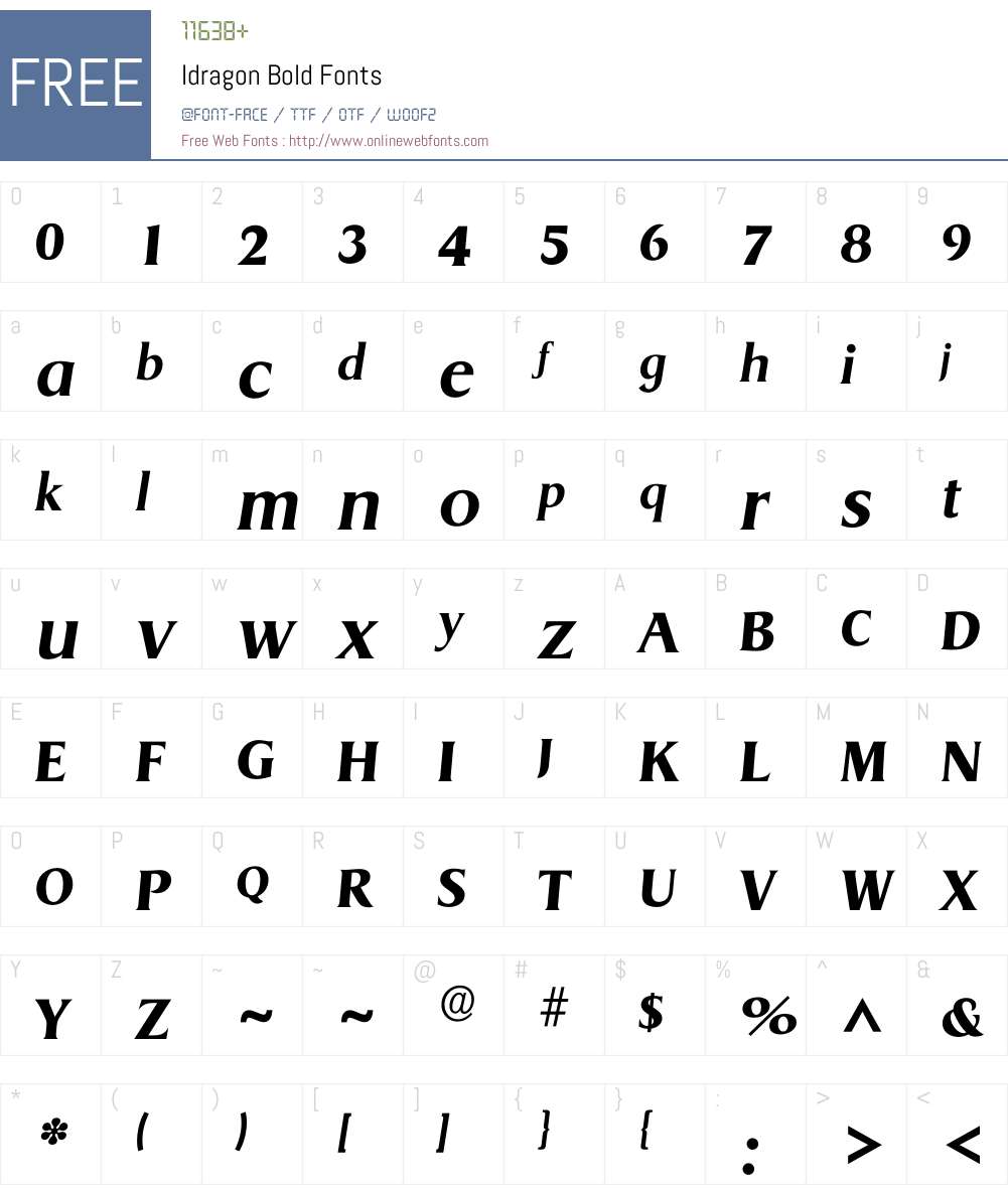Idragon Font Screenshots
