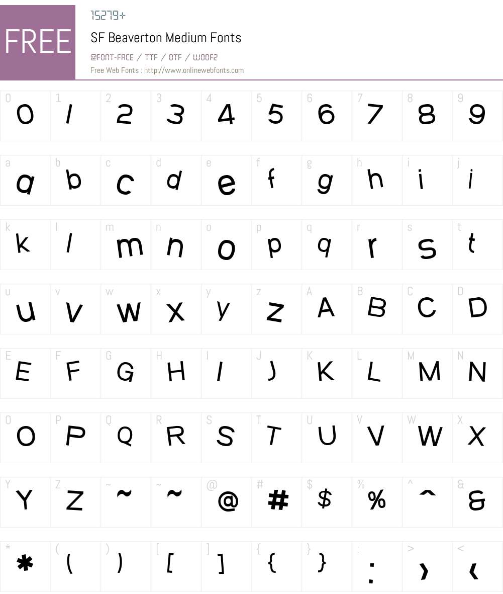 SF Beaverton Font Screenshots
