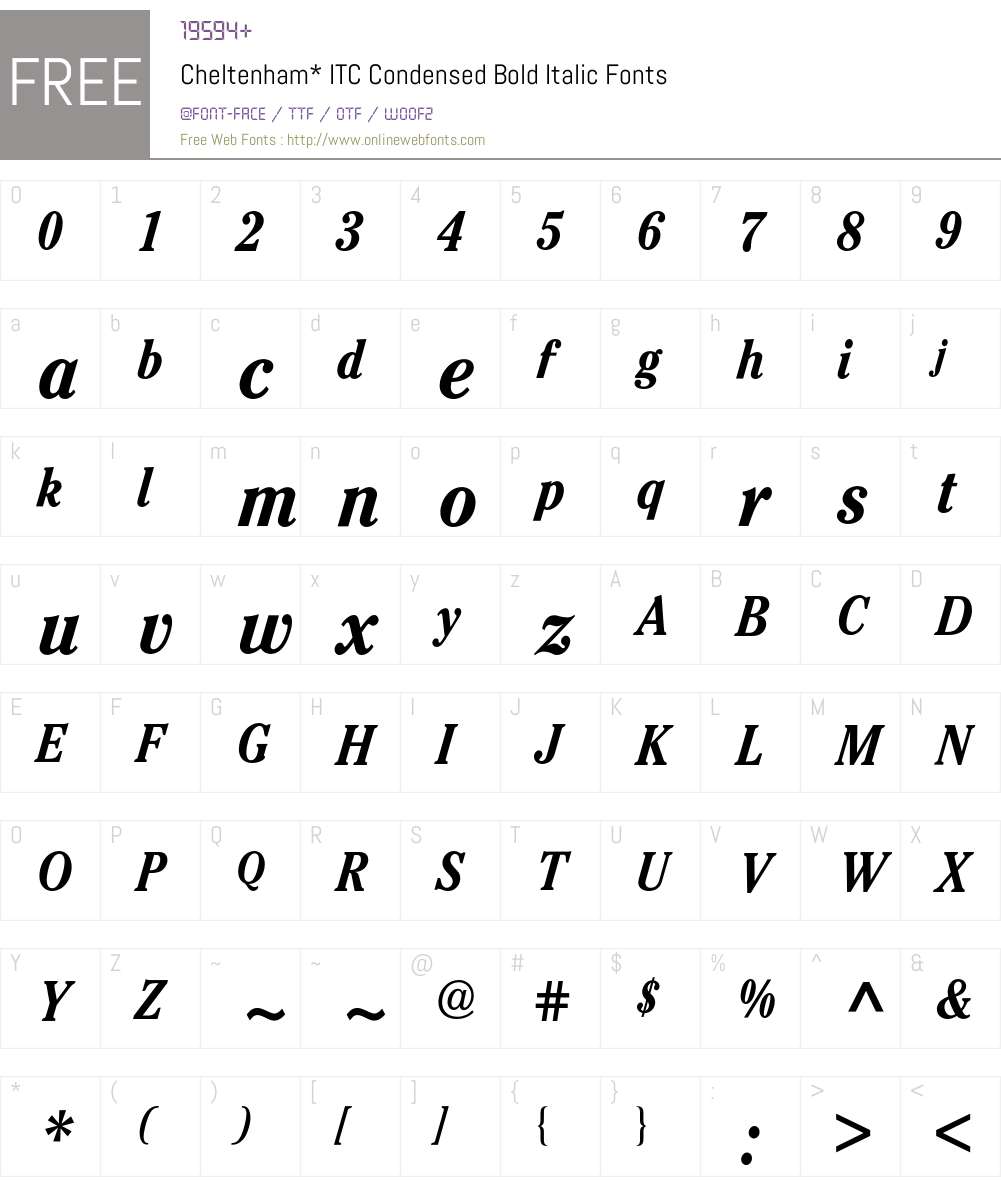 Cheltenham ITC BQ Font Screenshots