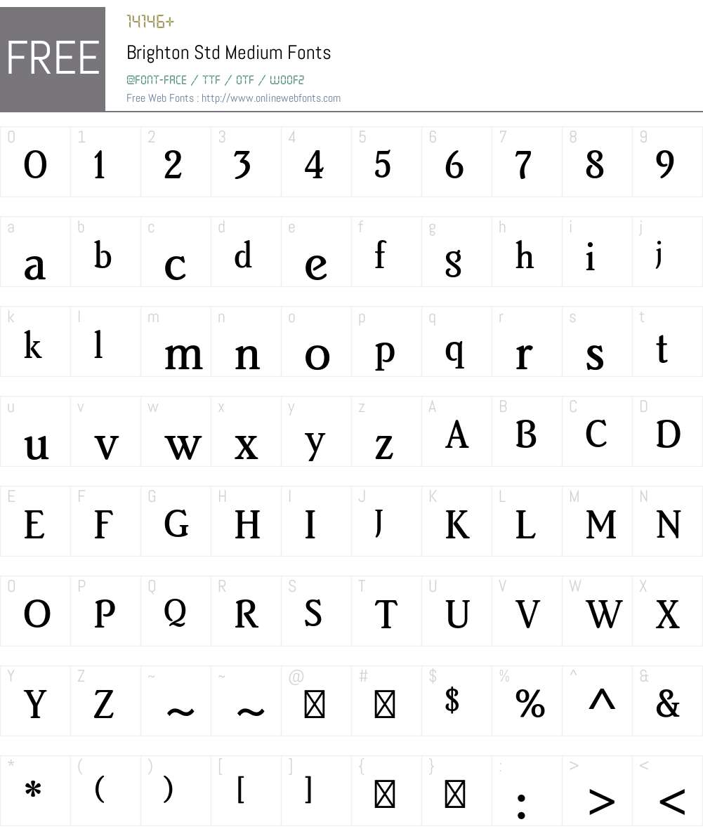 Brighton Std Font Screenshots