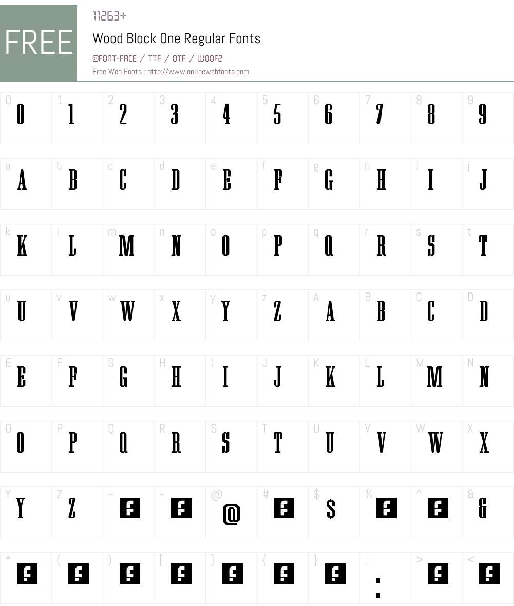 Wood Block One Font Screenshots