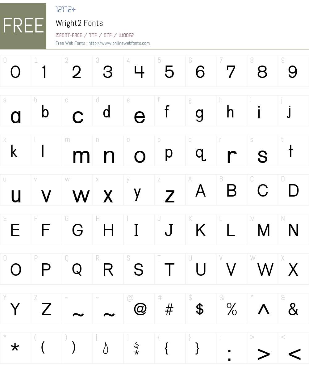Wright2 Font Screenshots
