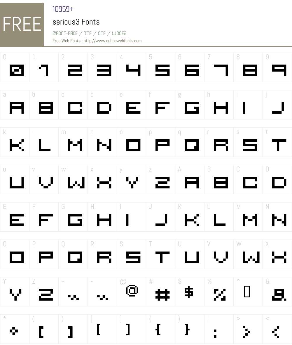 serious3 Font Screenshots