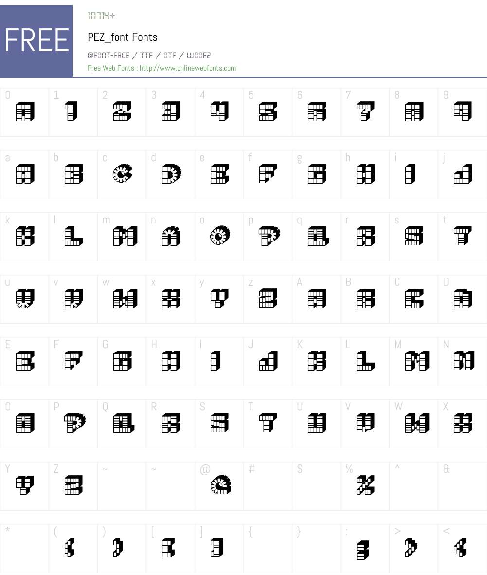 PEZ_font Font Screenshots