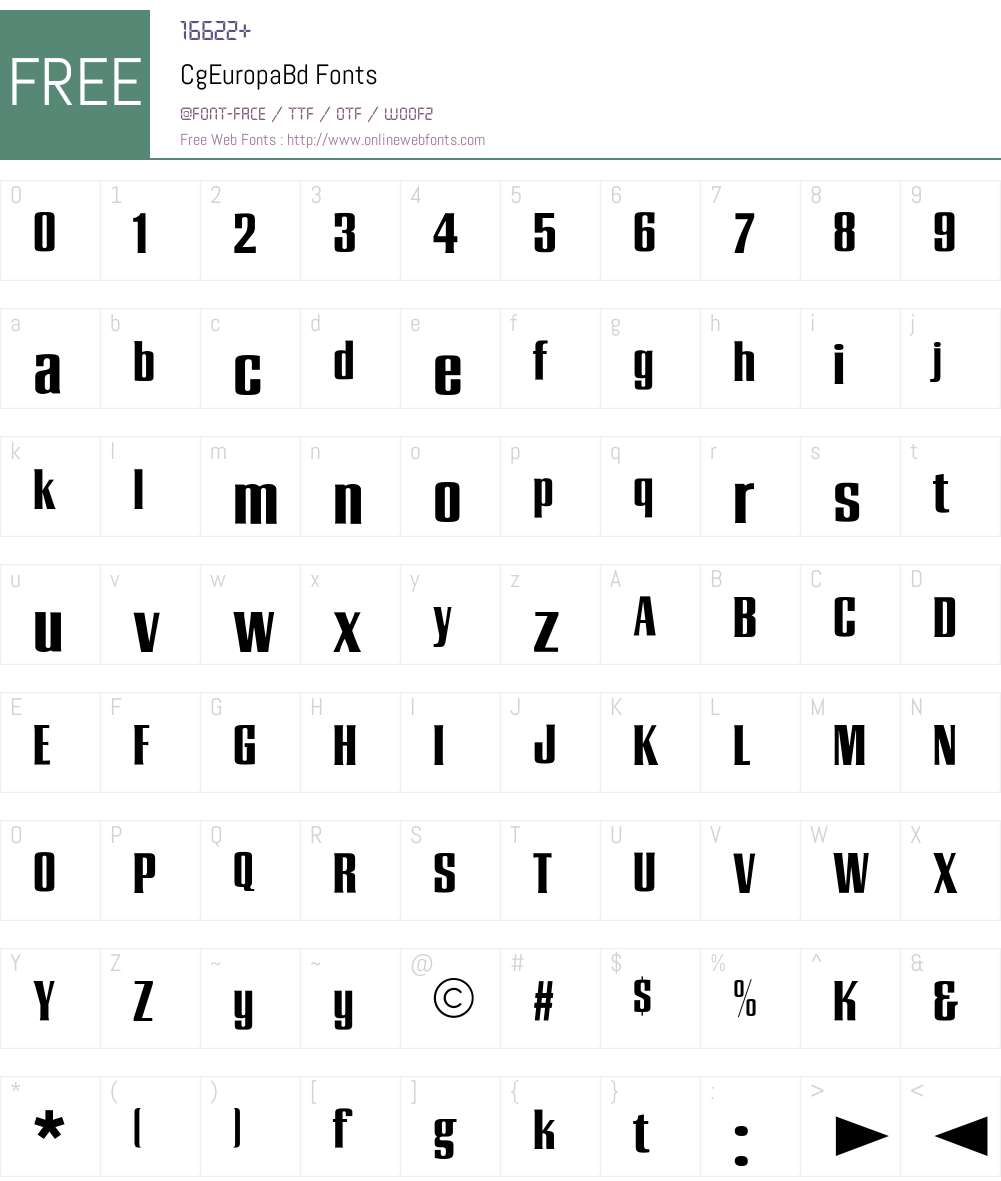 CgEuropaBd Font Screenshots