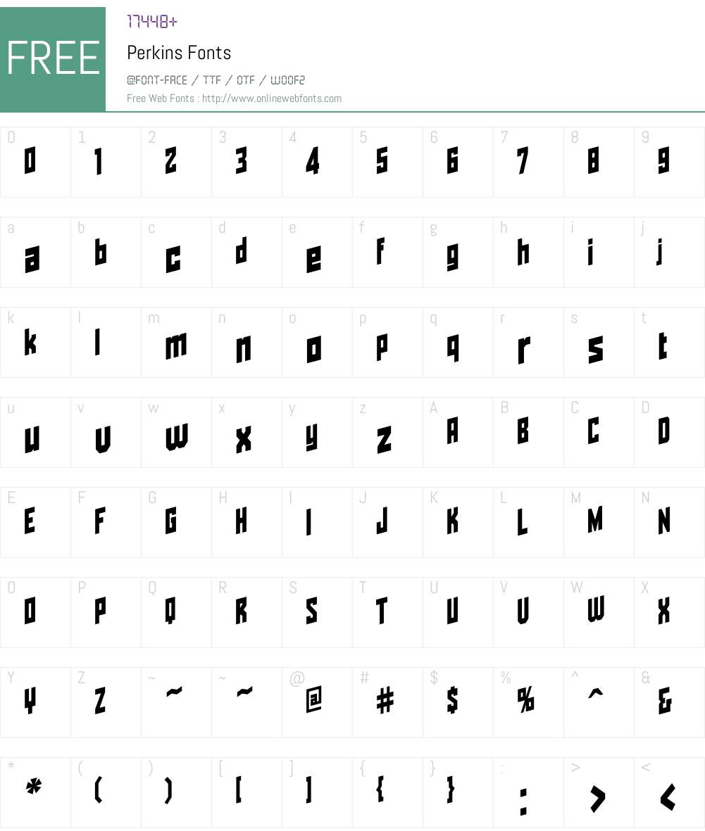 Perkins Font Screenshots