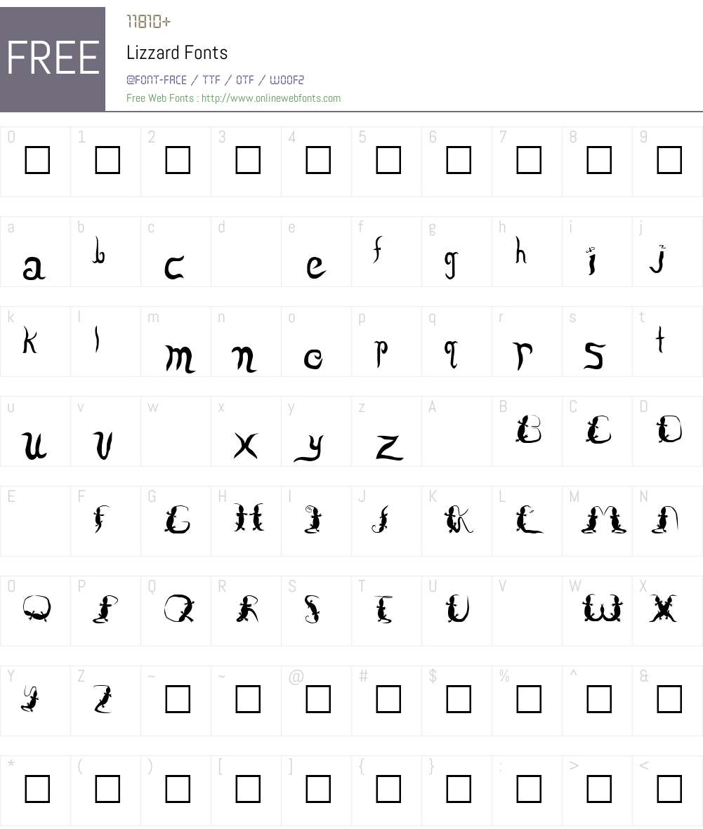 Lizzard Font Screenshots