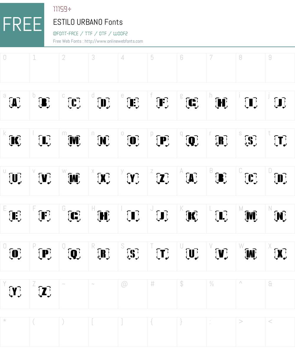 ESTILO URBANO Font Screenshots