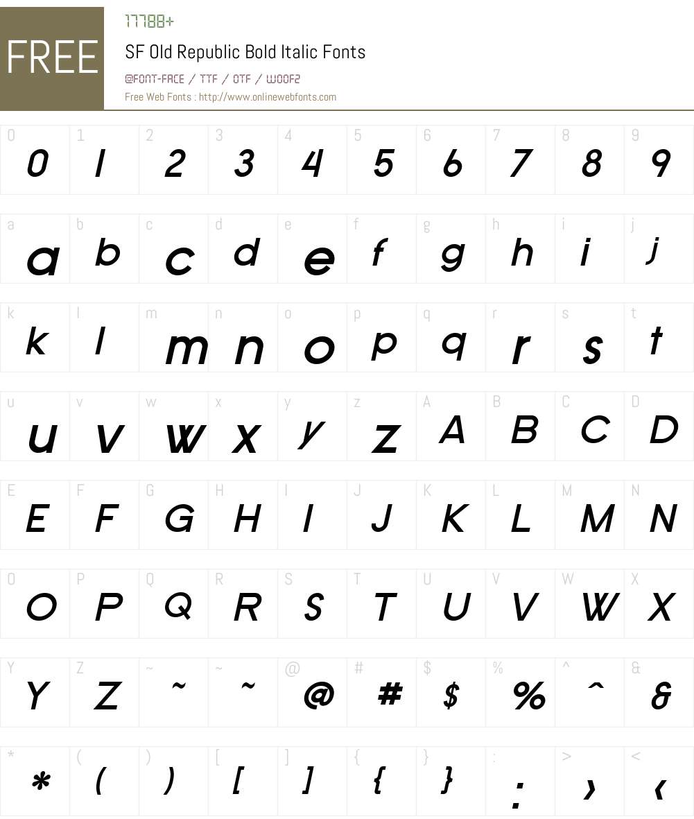 SF Old Republic Font Screenshots