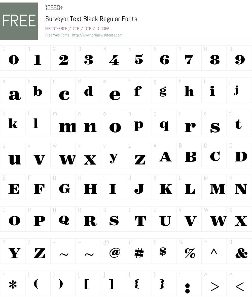 Surveyor Text Black Font Screenshots