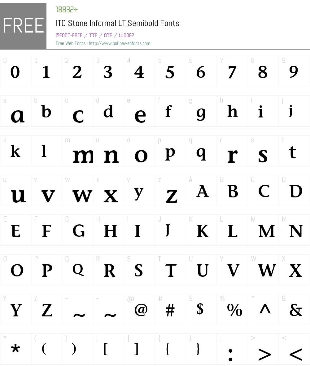 ITC Stone Informal LT Font Screenshots