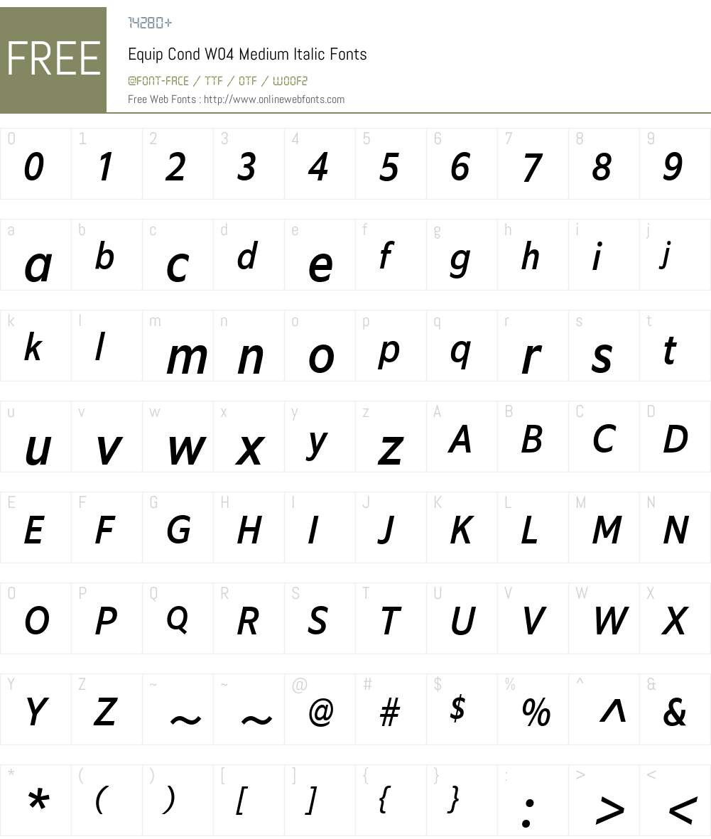 Equip Condensed Font Screenshots