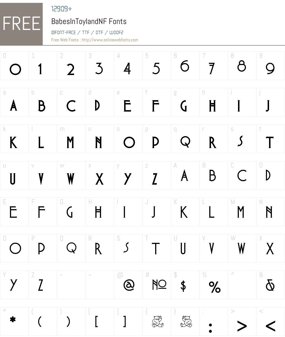 Babes In Toyland NF Font Screenshots