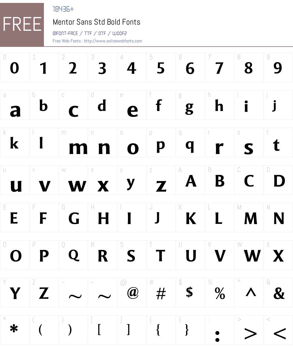 Mentor Sans Std Font Screenshots