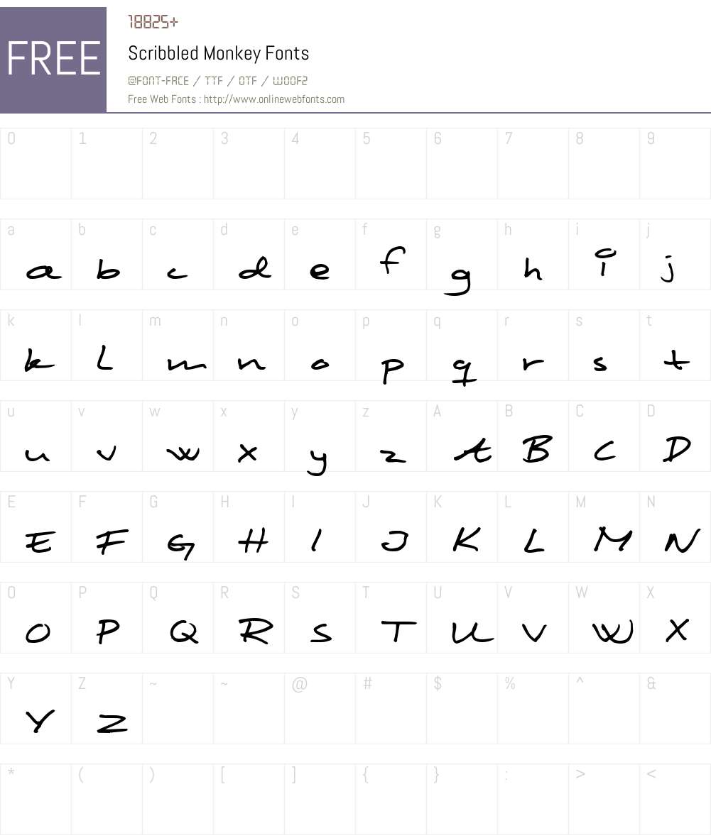 Scribbled Monkey Font Screenshots