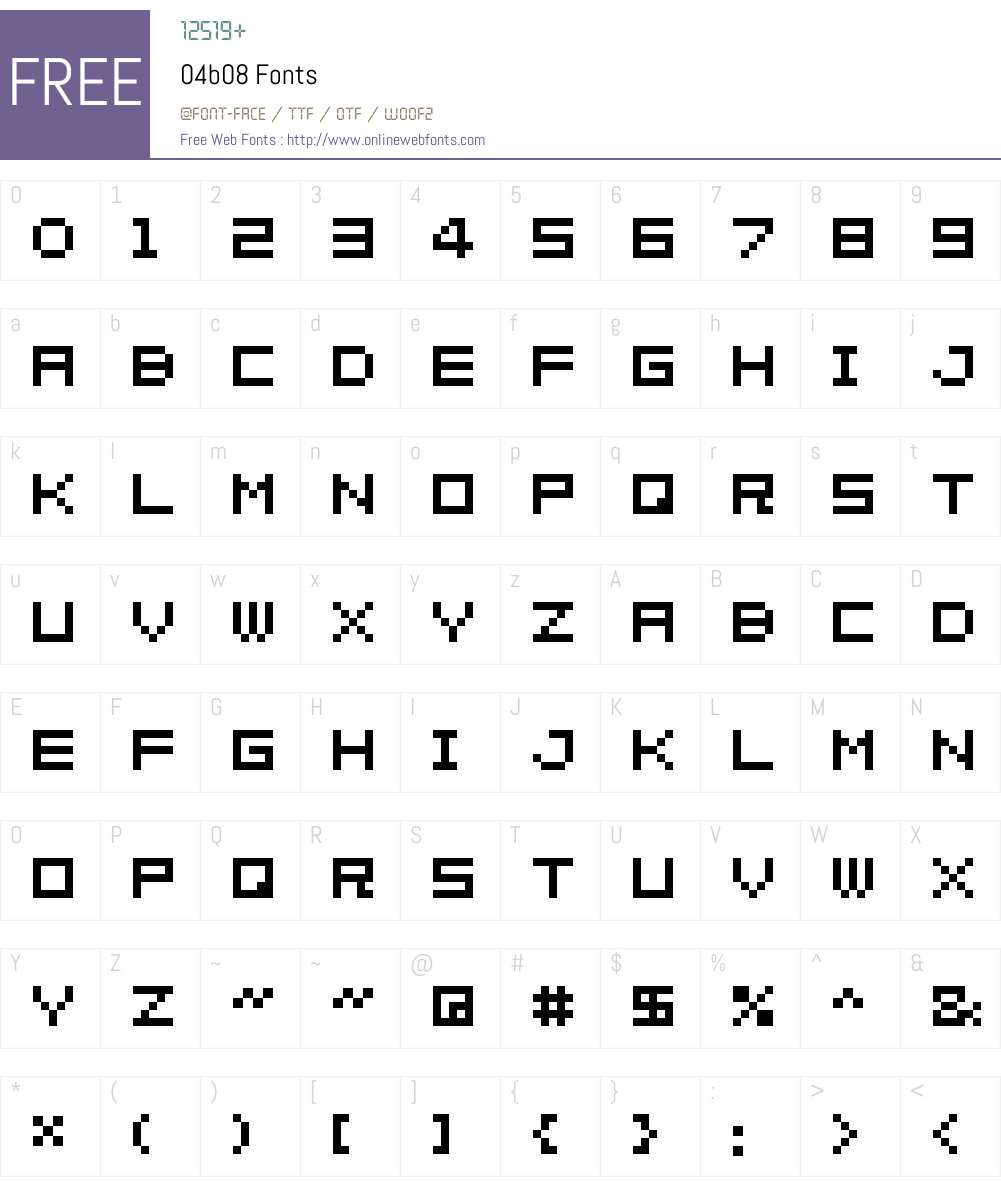 04b08 Font Screenshots