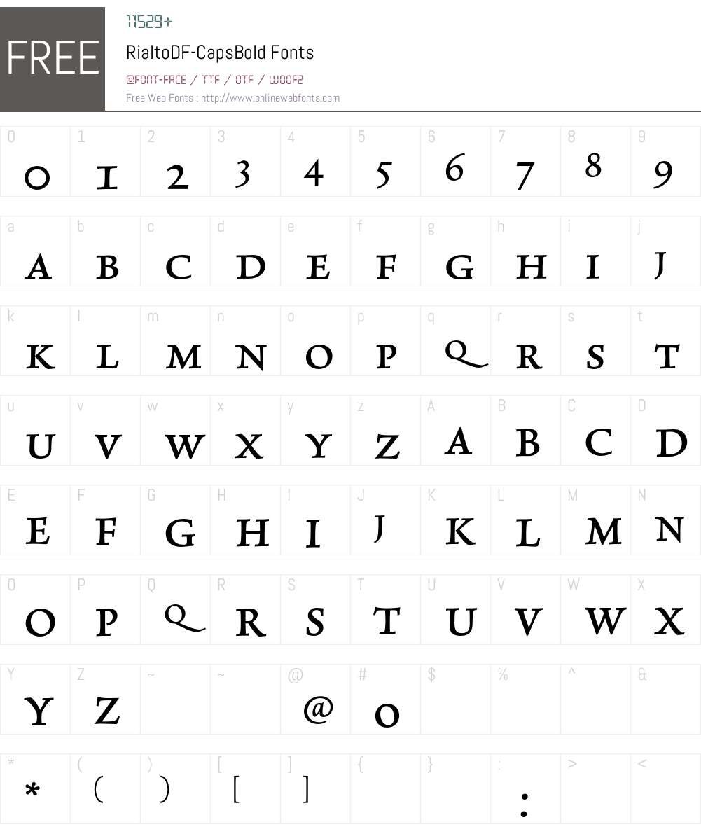 RialtoDF-CapsBold Font Screenshots