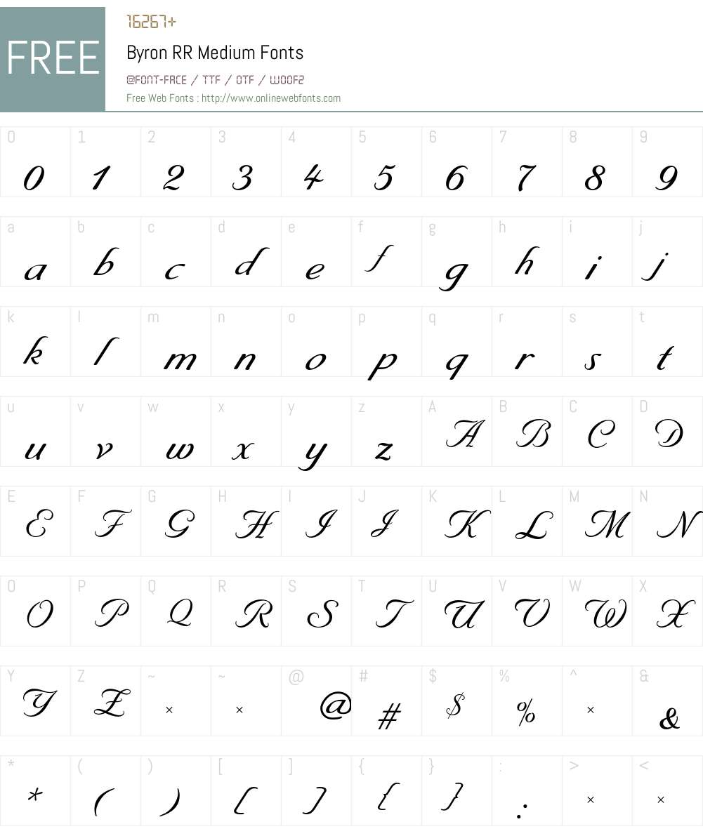 ByronRR Font Screenshots