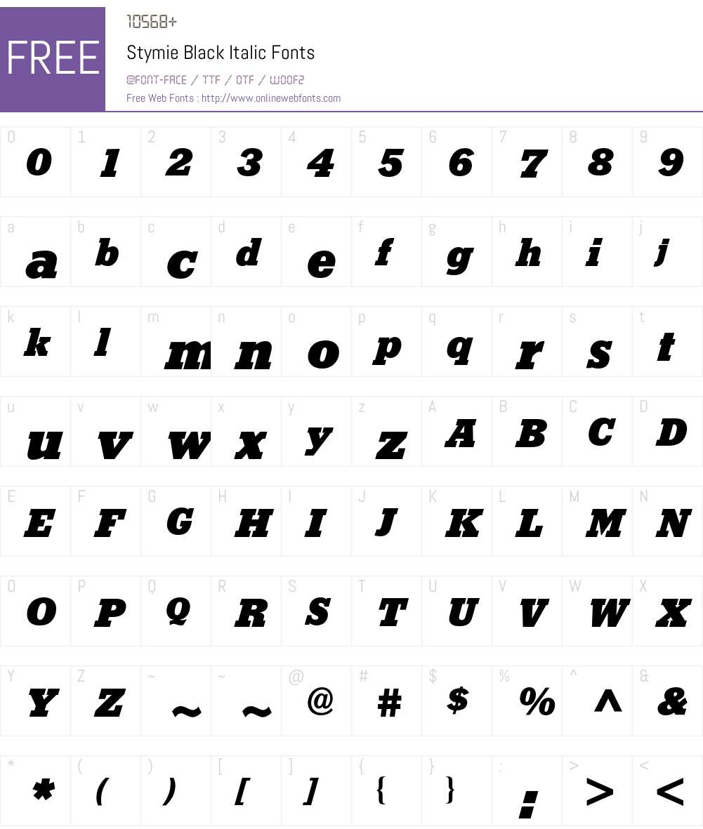 Stymie BQ Font Screenshots