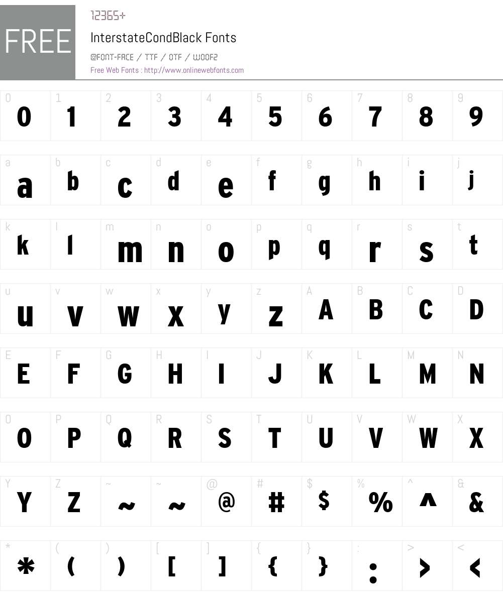 InterstateCondBlack Font Screenshots