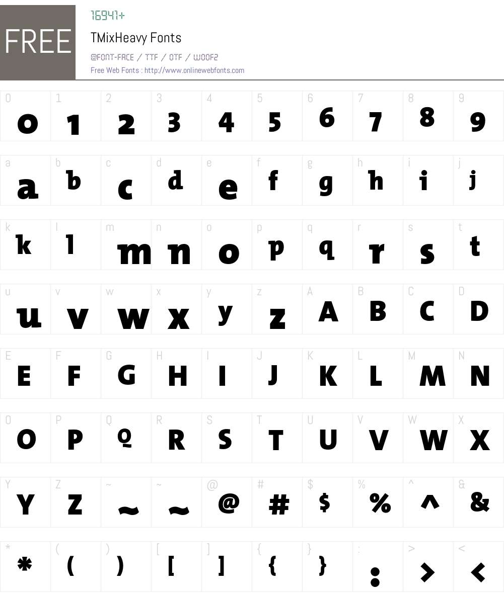 TMixHeavy Font Screenshots