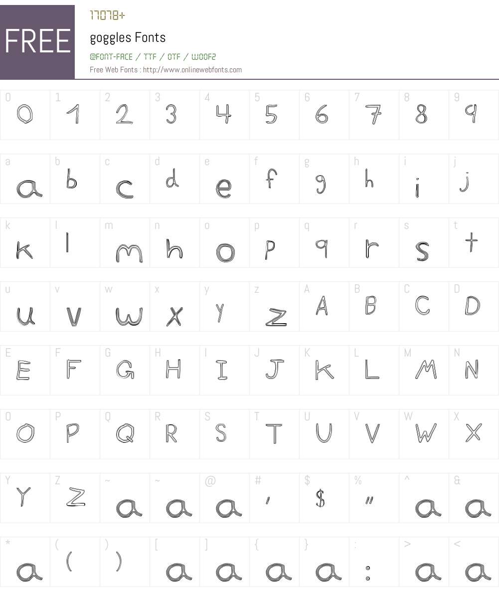 goggles Font Screenshots