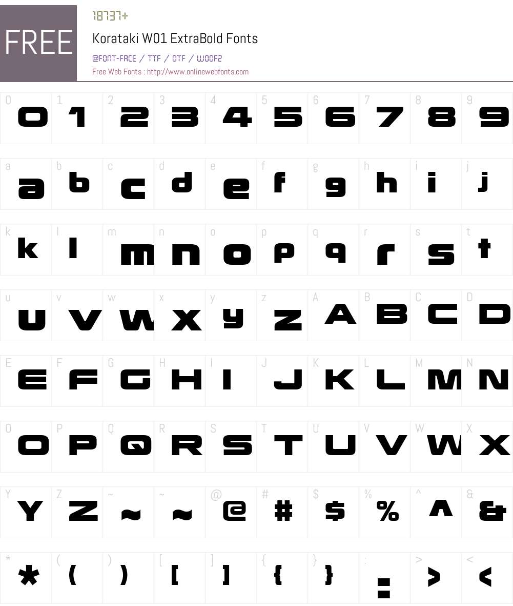 KoratakiW01-ExtraBold Font Screenshots