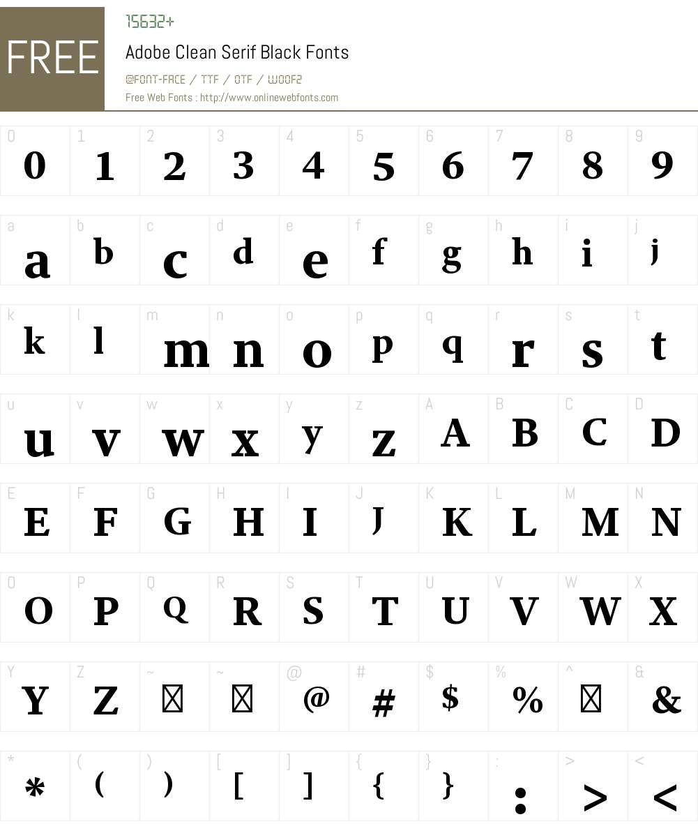 Adobe Clean Serif Black Font Screenshots