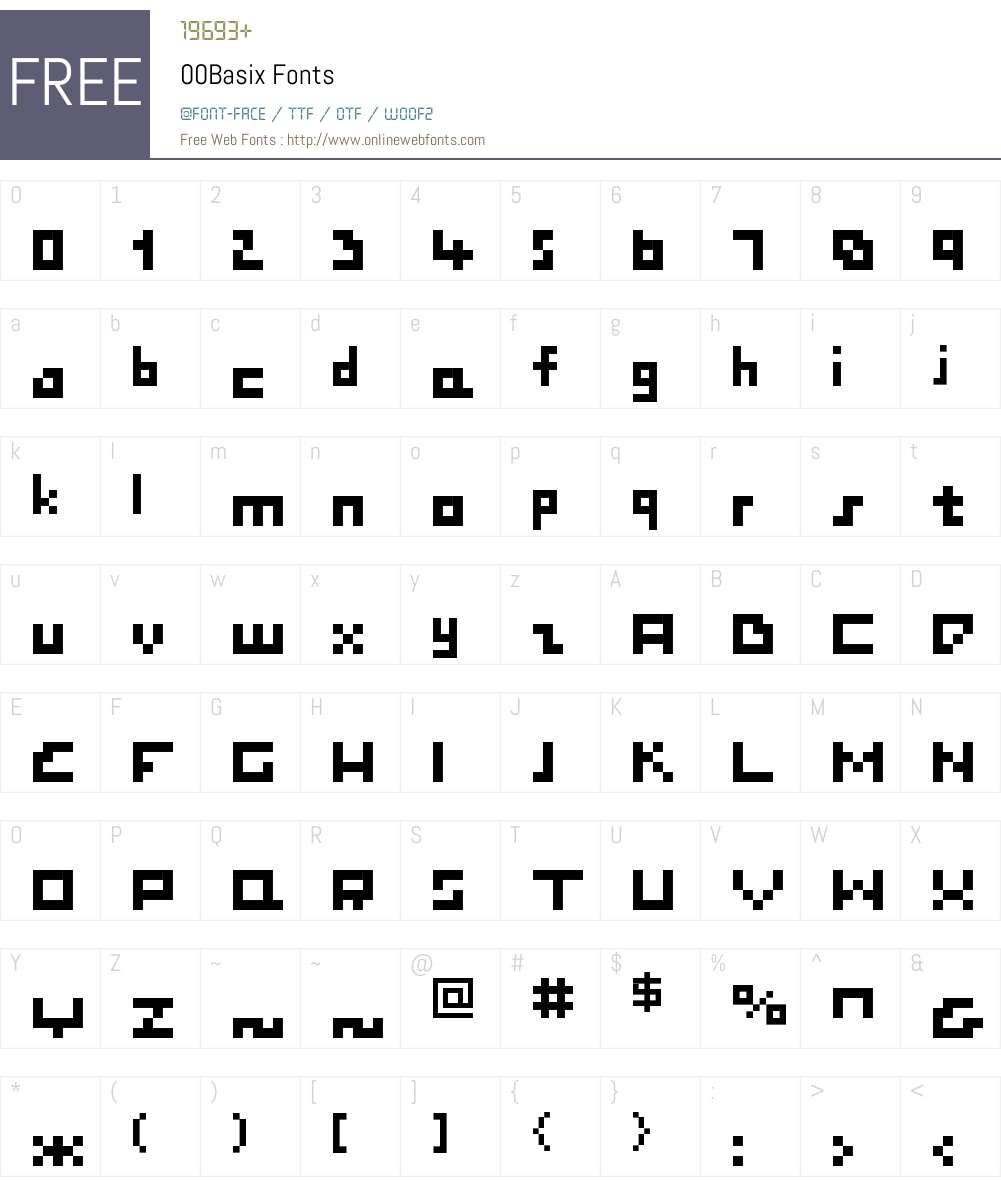 00Basix Font Screenshots