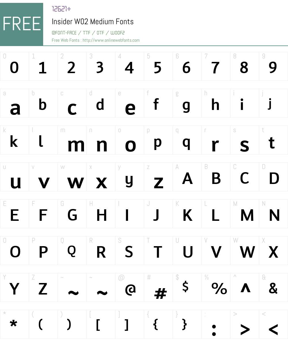 Insider Font Screenshots